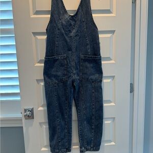 Free People Blue Denim Overalls